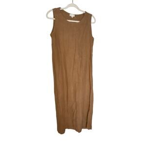 Cali Cali sleeveless tan‎ linen dress